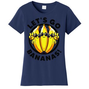 Lets Go Bananas Cute Yellow Banana Lover Fruit Funny Bananas Women's T-Shirt