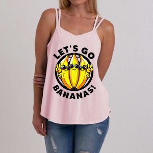 Lets Go Bananas Cute Yellow Banana Lover Fruit Funny Bananas Women's Strappy Tank