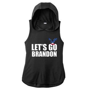 Let's Go Brandon American Bald Eagle Ladies PosiCharge Tri-Blend Wicking Draft Hoodie Tank