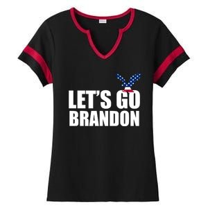 Let's Go Brandon American Bald Eagle Ladies Halftime Notch Neck Tee