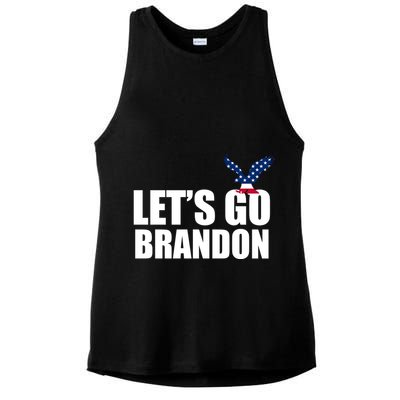 Let's Go Brandon American Bald Eagle Ladies PosiCharge Tri-Blend Wicking Tank