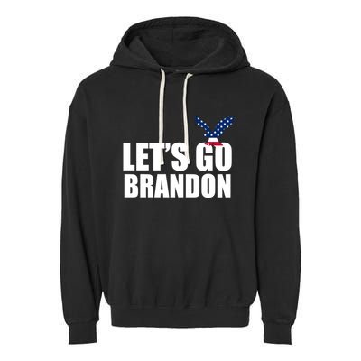 Let's Go Brandon American Bald Eagle Garment-Dyed Fleece Hoodie