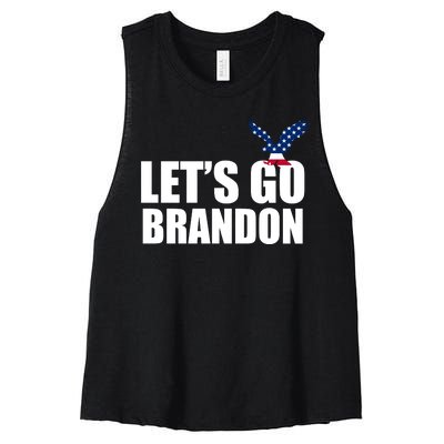 Let's Go Brandon American Bald Eagle Women's Racerback Cropped Tank