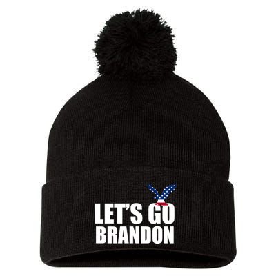 Let's Go Brandon American Bald Eagle Pom Pom 12in Knit Beanie