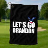 Let's Go Brandon American Bald Eagle Golf Towel