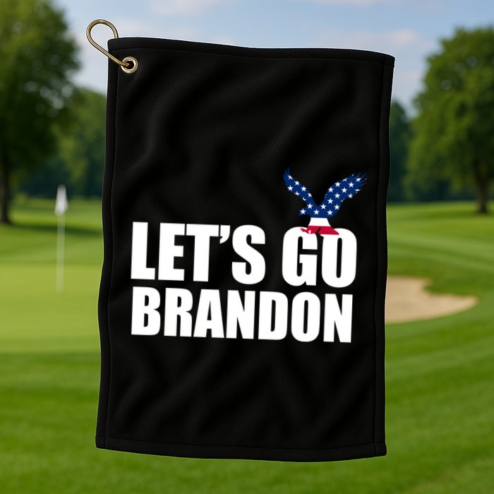 Let's Go Brandon American Bald Eagle Golf Towel