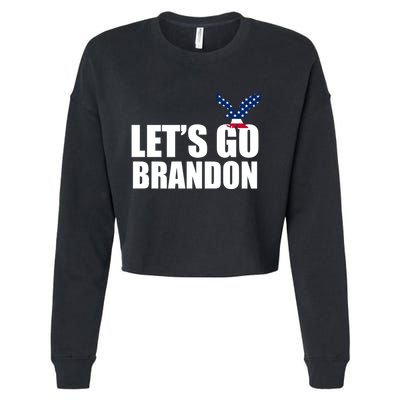 Let's Go Brandon American Bald Eagle Cropped Pullover Crew
