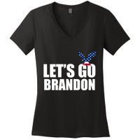 Let's Go Brandon American Bald Eagle Women's V-Neck T-Shirt