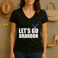 Let's Go Brandon American Bald Eagle Women's V-Neck T-Shirt