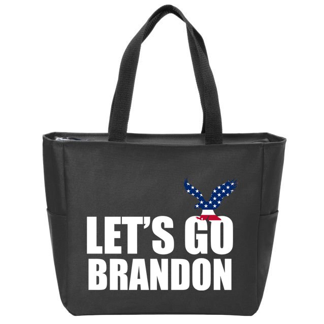 Let's Go Brandon American Bald Eagle Zip Tote Bag