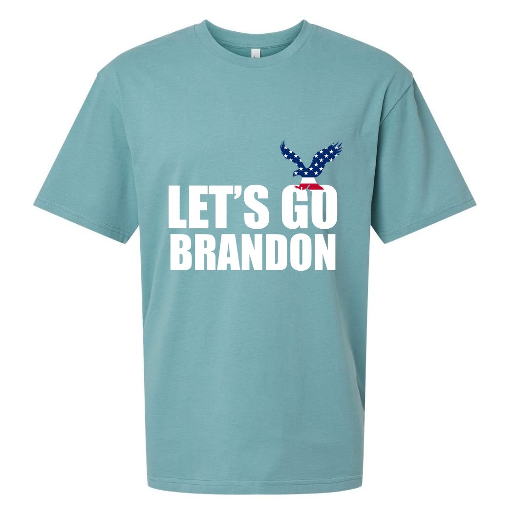 Let's Go Brandon American Bald Eagle Sueded Cloud Jersey T-Shirt