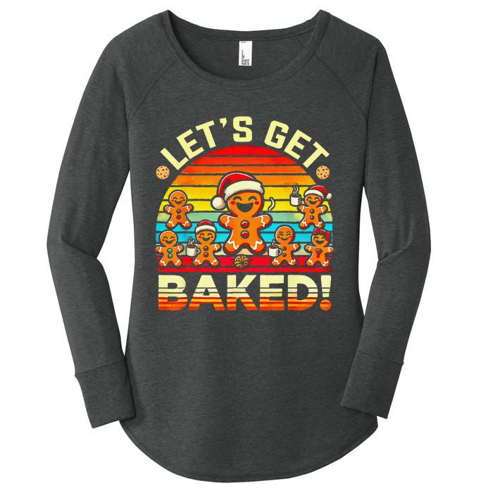 LetS Get Baked Gingerbread Man Christmas Backing Cookie Women's Perfect Tri Tunic Long Sleeve Shirt