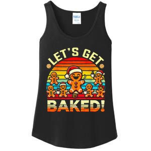 LetS Get Baked Gingerbread Man Christmas Backing Cookie Ladies Essential Tank