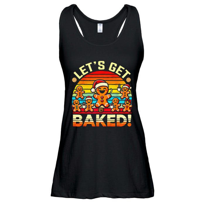 LetS Get Baked Gingerbread Man Christmas Backing Cookie Ladies Essential Flowy Tank