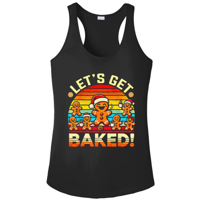 LetS Get Baked Gingerbread Man Christmas Backing Cookie Ladies PosiCharge Competitor Racerback Tank