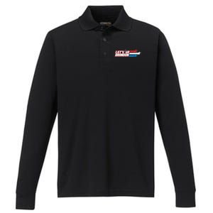 Let's Go Brandon LGB Star Logo Performance Long Sleeve Polo