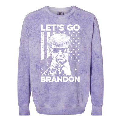 LetS Go Brandon Pro Trump 2024 Flag Anti Joe Biden Funny Gift Colorblast Crewneck Sweatshirt