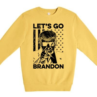 LetS Go Brandon Pro Trump 2024 Flag Anti Joe Biden Funny Gift Premium Crewneck Sweatshirt