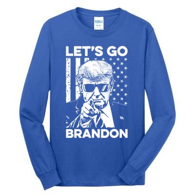 LetS Go Brandon Pro Trump 2024 Flag Anti Joe Biden Funny Gift Tall Long Sleeve T-Shirt