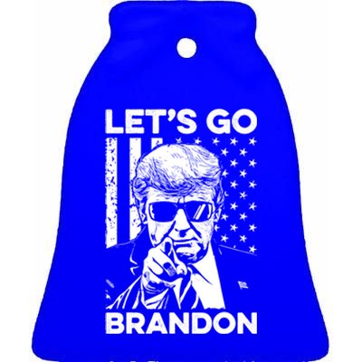 LetS Go Brandon Pro Trump 2024 Flag Anti Joe Biden Funny Gift Ceramic Bell Ornament