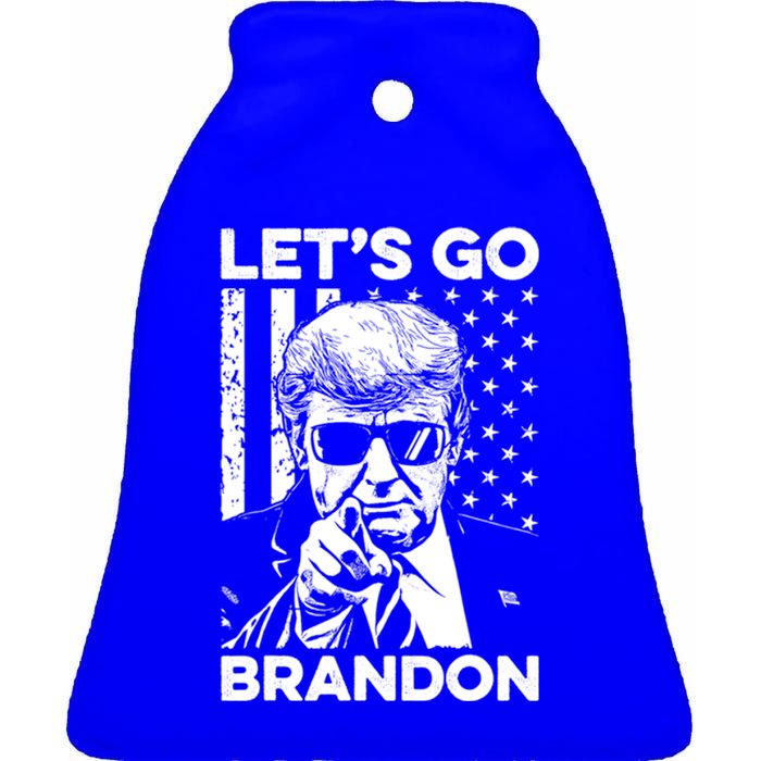 LetS Go Brandon Pro Trump 2024 Flag Anti Joe Biden Funny Gift Ceramic Bell Ornament