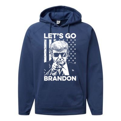 LetS Go Brandon Pro Trump 2024 Flag Anti Joe Biden Funny Gift Performance Fleece Hoodie