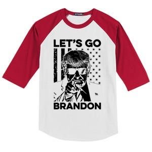 LetS Go Brandon Pro Trump 2024 Flag Anti Joe Biden Funny Gift Kids Colorblock Raglan Jersey