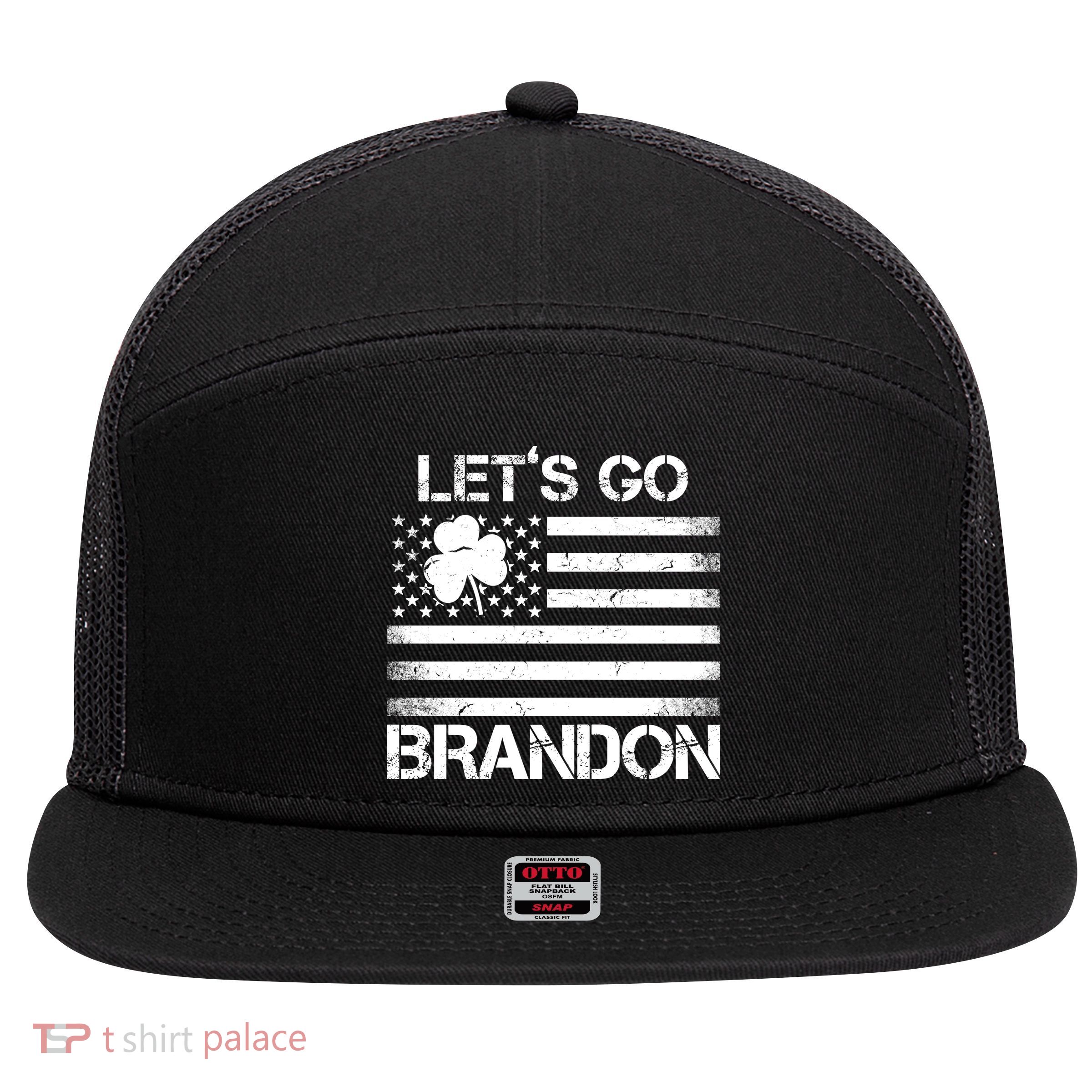 Let's Go Brandon USA St Patrick's Day 7 Panel Mesh Trucker Snapback Hat