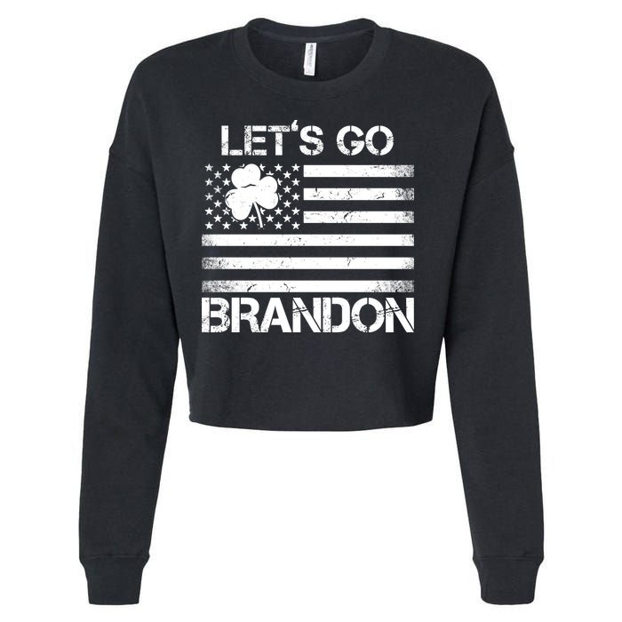 Let's Go Brandon USA St Patrick's Day Cropped Pullover Crew