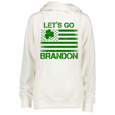 Let's Go Brandon USA St Patrick's Day Womens Funnel Neck Pullover Hood