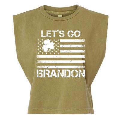 Let's Go Brandon USA St Patrick's Day Garment-Dyed Women's Muscle Tee