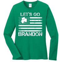 Let's Go Brandon USA St Patrick's Day Ladies Long Sleeve Shirt