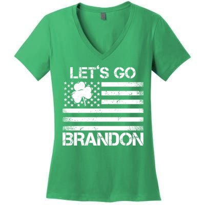 Let's Go Brandon USA St Patrick's Day Women's V-Neck T-Shirt