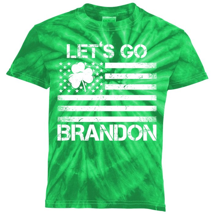 Let's Go Brandon USA St Patrick's Day Kids Tie-Dye T-Shirt