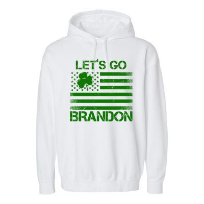 Let's Go Brandon USA St Patrick's Day Garment-Dyed Fleece Hoodie