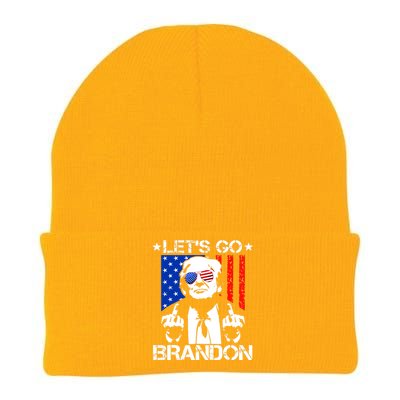 Lets Go Brandon Pro Trump 2024 Flag Anti Joe Biden Knit Cap Winter Beanie