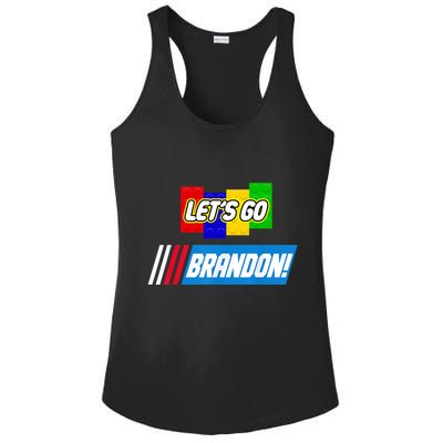 Let's Go Brandon Racing Biden Chant Spoof Logo Ladies PosiCharge Competitor Racerback Tank