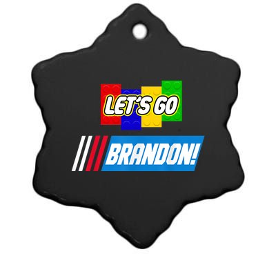 Let's Go Brandon Racing Biden Chant Spoof Logo Ceramic Star Ornament