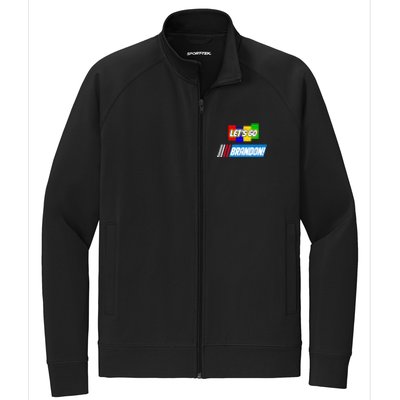 Let's Go Brandon Racing Biden Chant Spoof Logo Stretch Full-Zip Cadet Jacket