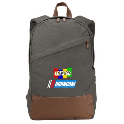 Let's Go Brandon Racing Biden Chant Spoof Logo Cotton Canvas Backpack