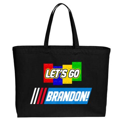 Let's Go Brandon Racing Biden Chant Spoof Logo Cotton Canvas Jumbo Tote