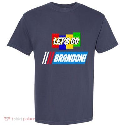 Let's Go Brandon Racing Biden Chant Spoof Logo Garment-Dyed Heavyweight T-Shirt