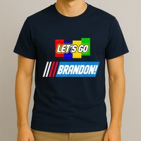Let's Go Brandon Racing Biden Chant Spoof Logo T-Shirt