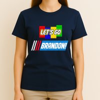 Let's Go Brandon Racing Biden Chant Spoof Logo T-Shirt