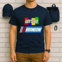 Let's Go Brandon Racing Biden Chant Spoof Logo T-Shirt