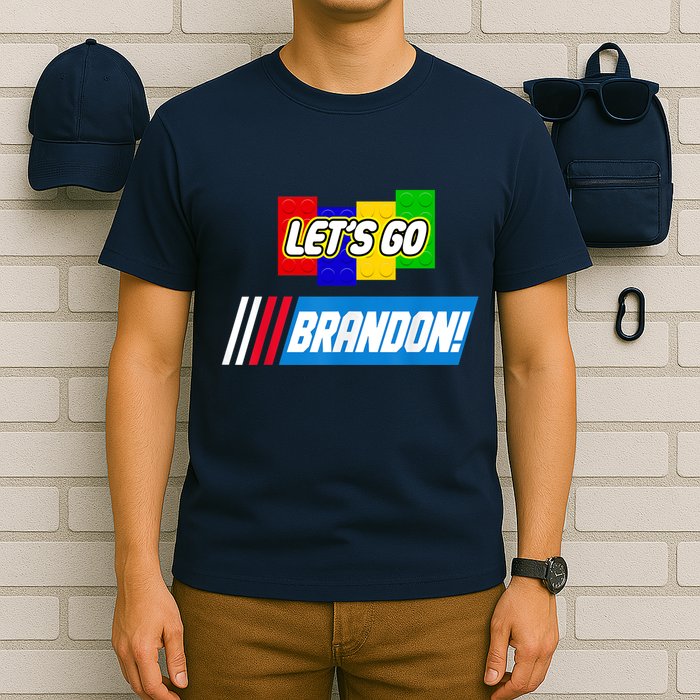 Let's Go Brandon Racing Biden Chant Spoof Logo T-Shirt