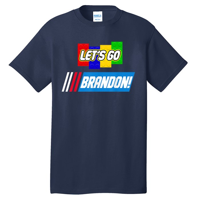 Let's Go Brandon Racing Biden Chant Spoof Logo Tall T-Shirt