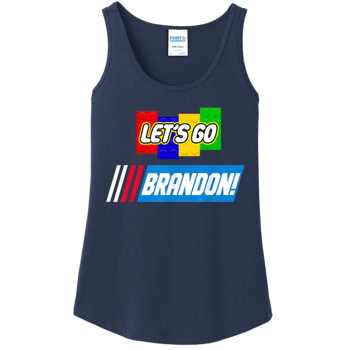 Let's Go Brandon Racing Biden Chant Spoof Logo Ladies Essential Tank