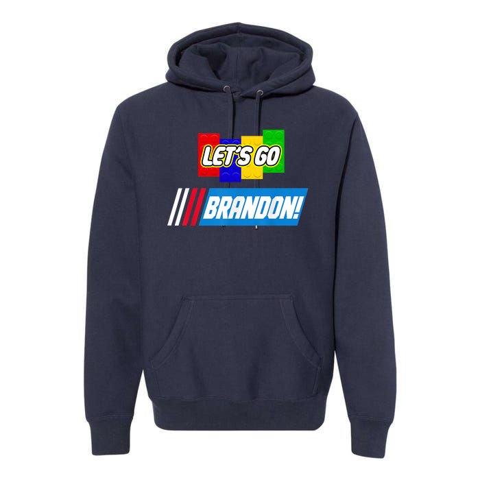 Let's Go Brandon Racing Biden Chant Spoof Logo Premium Hoodie