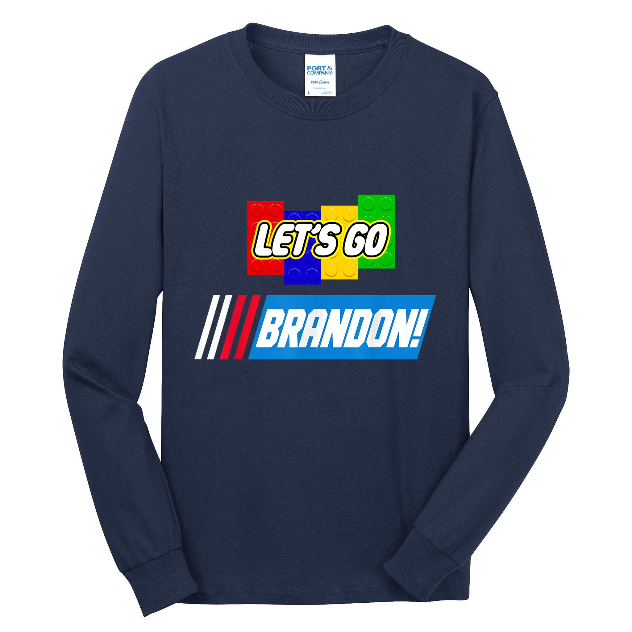 Let's Go Brandon Racing Biden Chant Spoof Logo Tall Long Sleeve T-Shirt